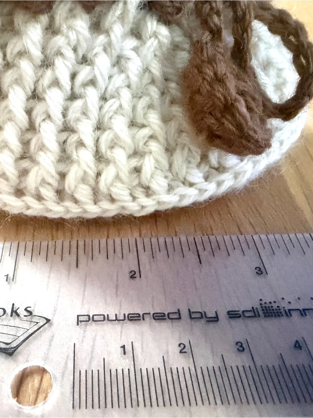 Peruvian Hand-Knitted Baby Booties in White and Brown